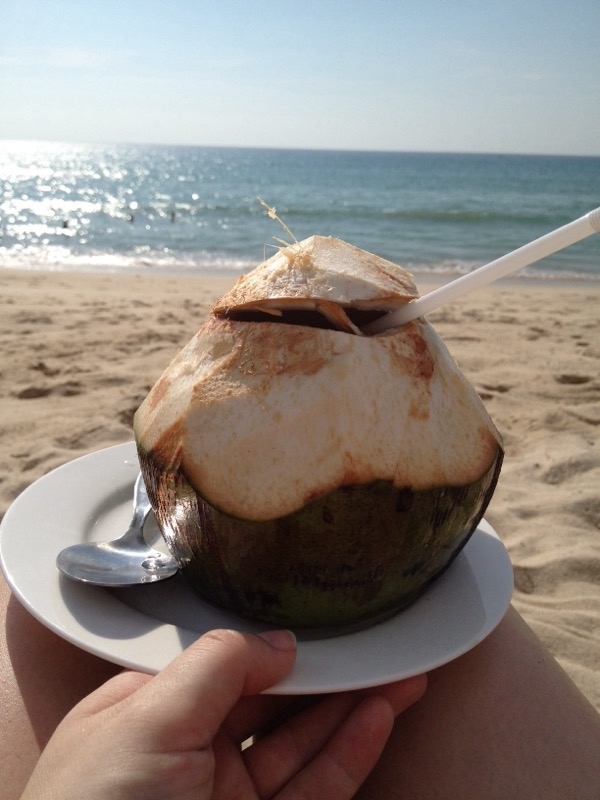 Sometimes I have a coconut for lunch on the beach. It's the perfect drink and food all in one! 